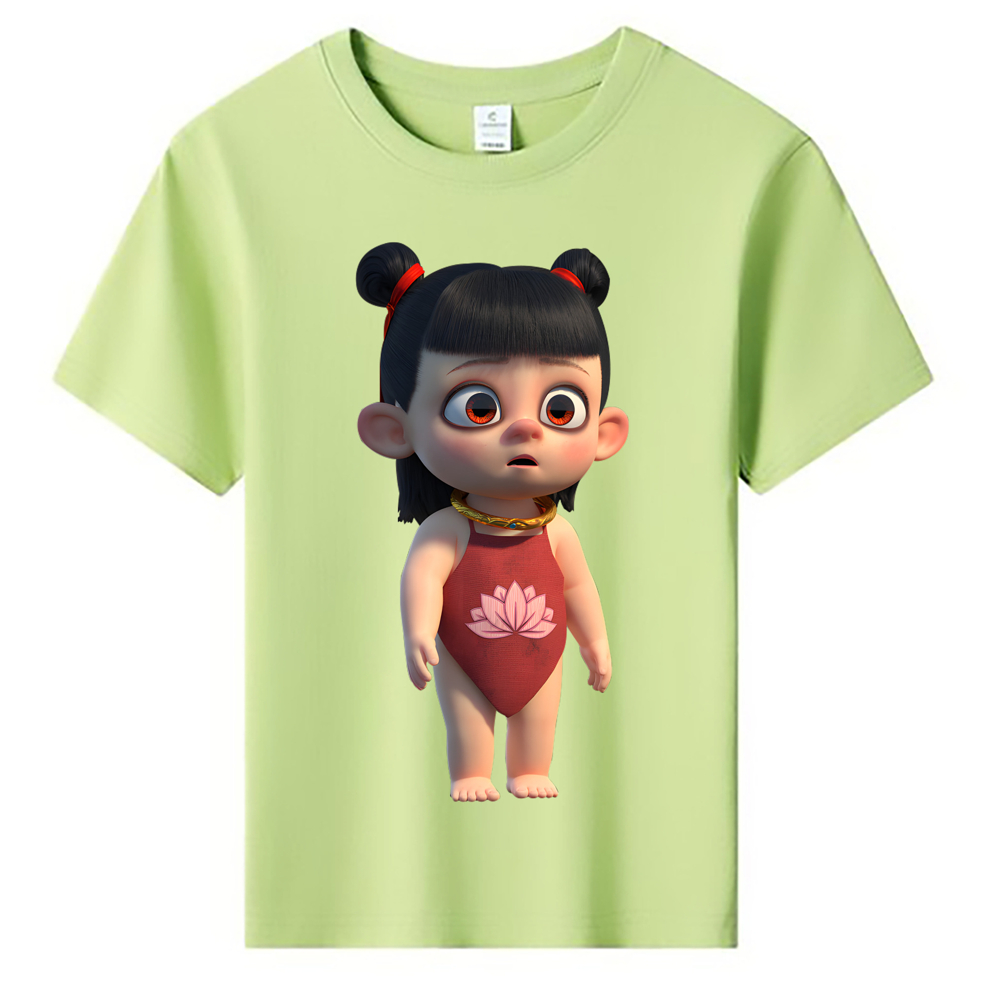 （画像用） Ne Zha 2 ナタ 魔童の大暴れ 綿100％キッズTシャツ（フロントプリント）